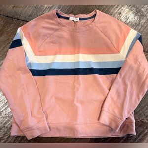 beachlunchlounge Pink and Blue Striped Sweater